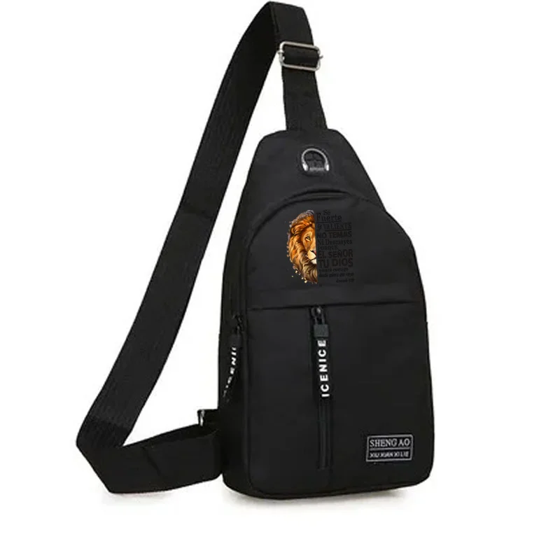 2024 Disney Lion King Men's Chest Bags Casual Oxford Cloth Crossbody Bag New Trend Male Chest Bag Sport Portable Shoulder Bag