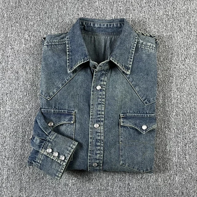 

Классические джинсовые мужские джинсы irt без подкладки, винтажные длинные свеки, классическая осенняя одежда с острым воротником, цвет