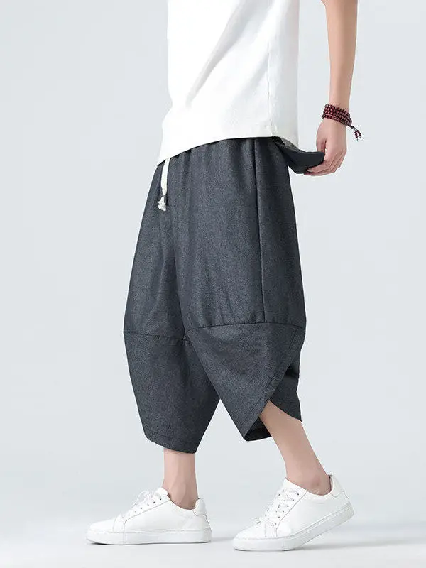 Loose Casual Jeans Men's Summer Beach Shorts Seven-Five Pants Small Foot Loose Leggings Harlan Wide Leg Pants Casual Trousers