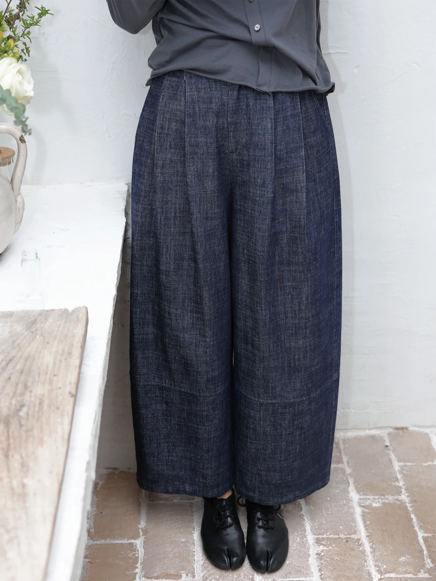 

Blue Denim Straight Leg Pants Women's Casual Wide Leg Linen Spring New Sle Comfortable Casual Trousers