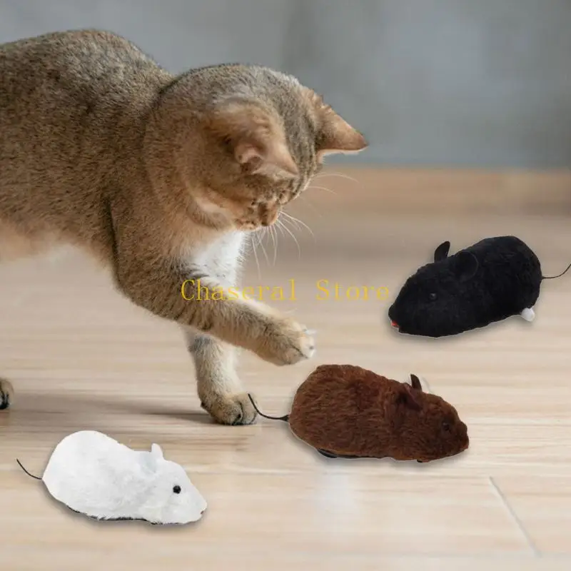 E7CE Windup Mouse Toy Pack 4 giocattolo topi realistici per bambini Toddler promuove il giocattolo educazione fisica