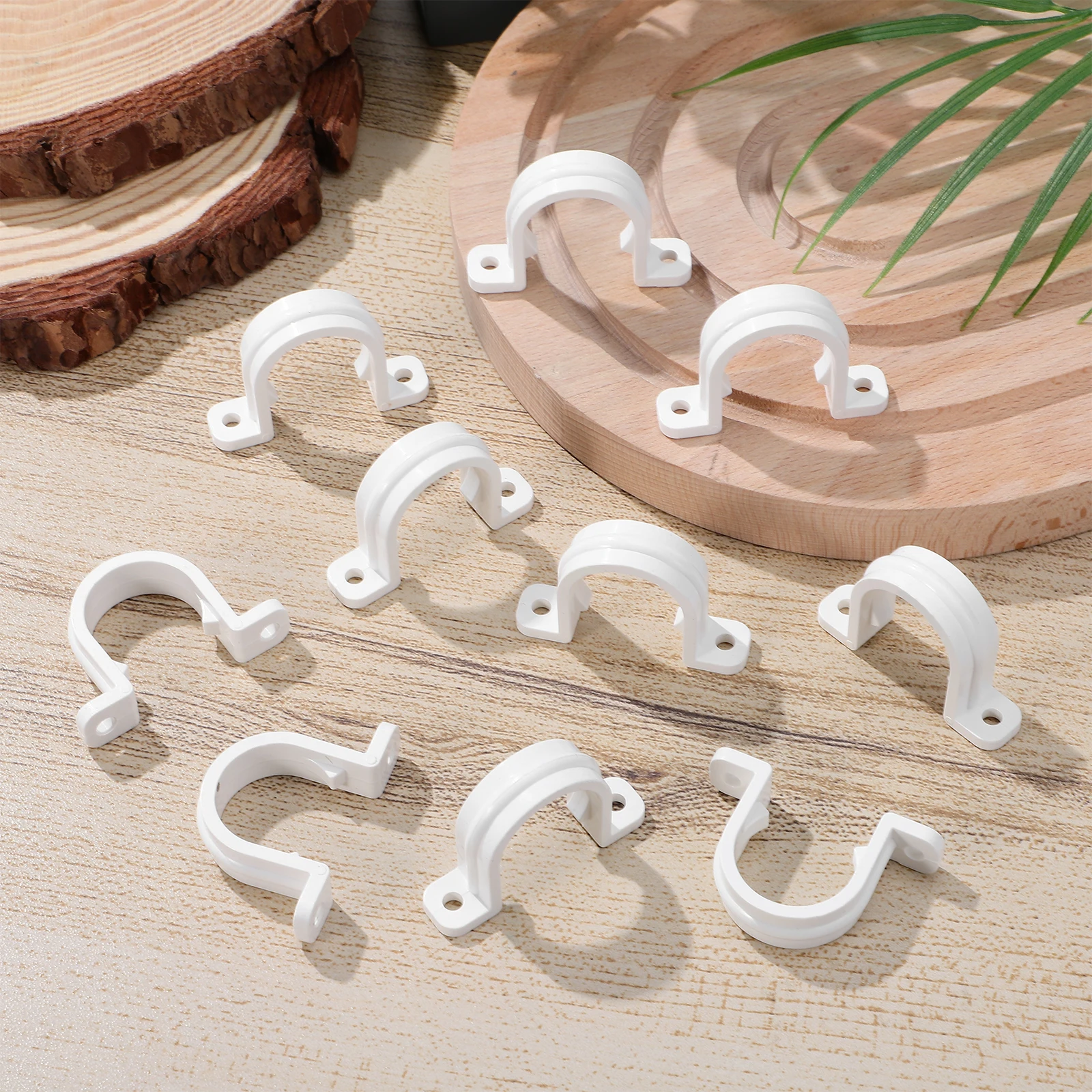 

10pcs U Shaped Pvc Pipe Retainers Slip-Free Adjustable Support Hose Brackets Duct U Brackets Cable Clamps Tube Holders Tubing