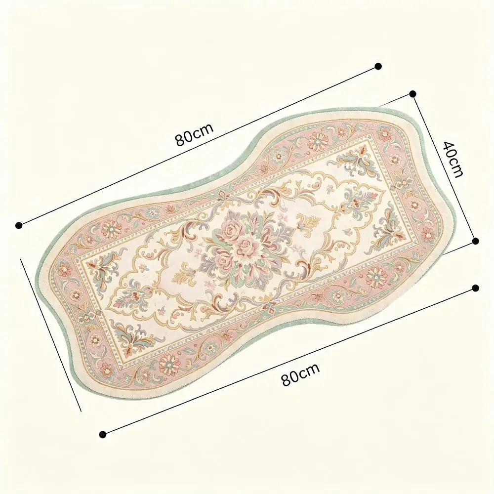 Creative Special Shaped Vintage Blue Persian Rug Mouse Pad Non Slip Rubber Base Smooth Cloth Surface For Home Desk Decor