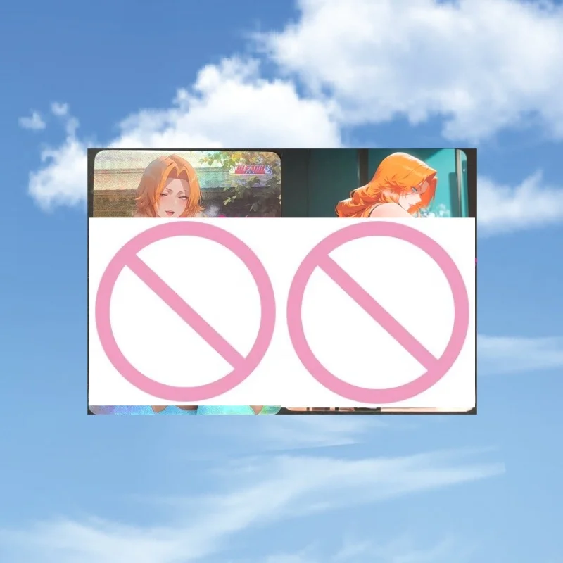 Single Bleach Anime Heroine Matsumoto Diy Refraction Color Flash Card 63x88mm Double-sided ACG Goddess Game Collection Card Toy