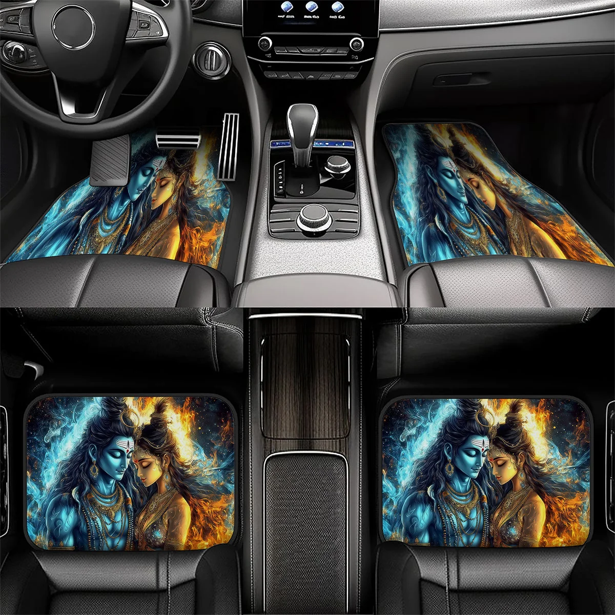 This 4pcs Set Of Stylish Japanese Samurai-Themed Car Floor Mats Is Suitable For All Types Of Trucks And Suvs. It'S An Ideal Gift