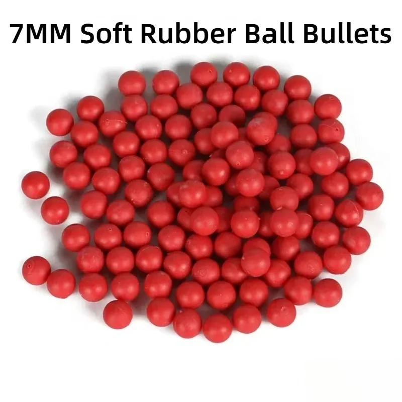 

High Quality 7mm Soft Bullet Refill Balls, 500Pcs Red Elastic Safe Solid Ammo Beads Replacement Parts For Outdoor Toy Gun