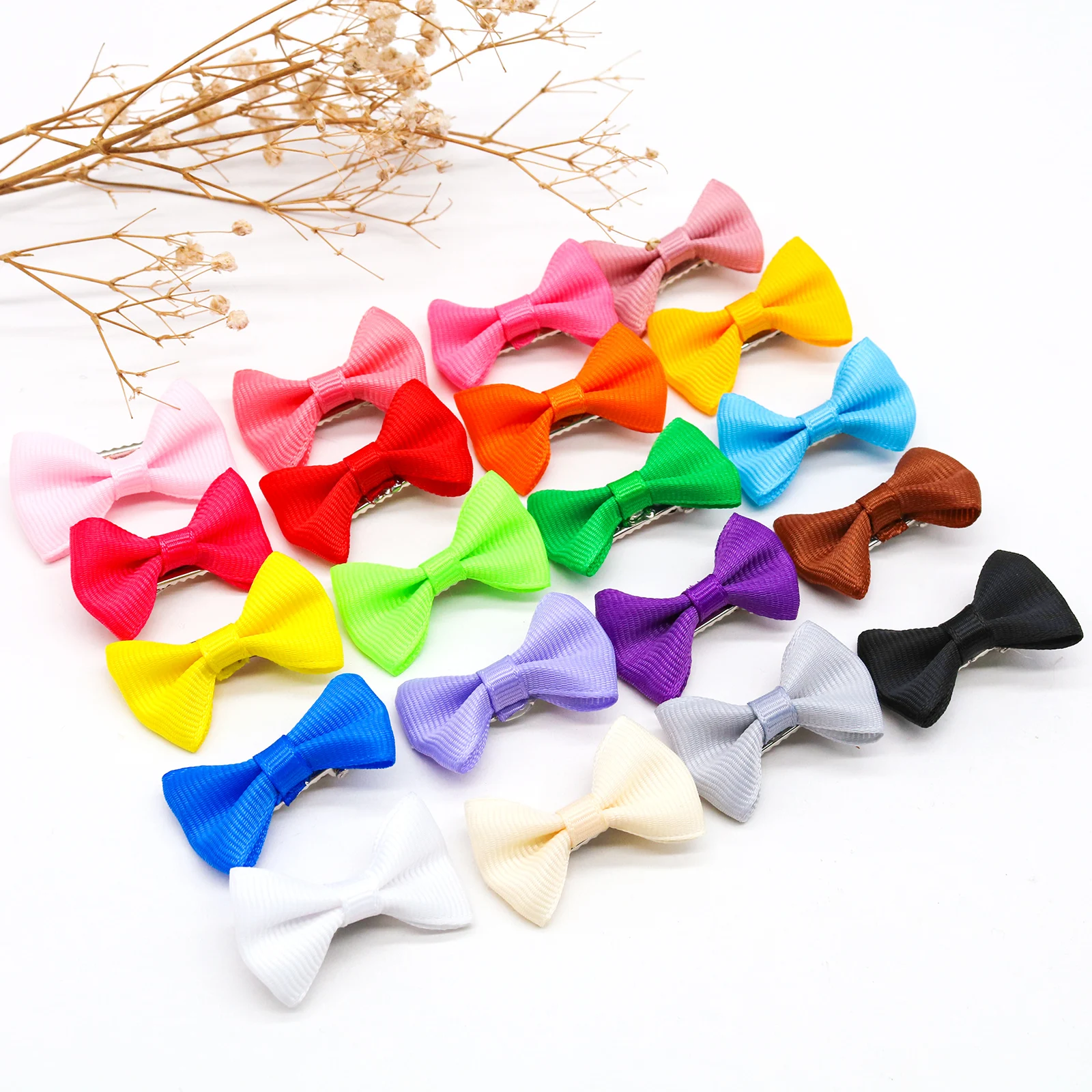 20PCS Colorful Dog Bow Hairpin Fashion Pure Bow Hair Clips for Small Dogs Cute Puppy Cat Headwear Dog Grooming Hair Accessories