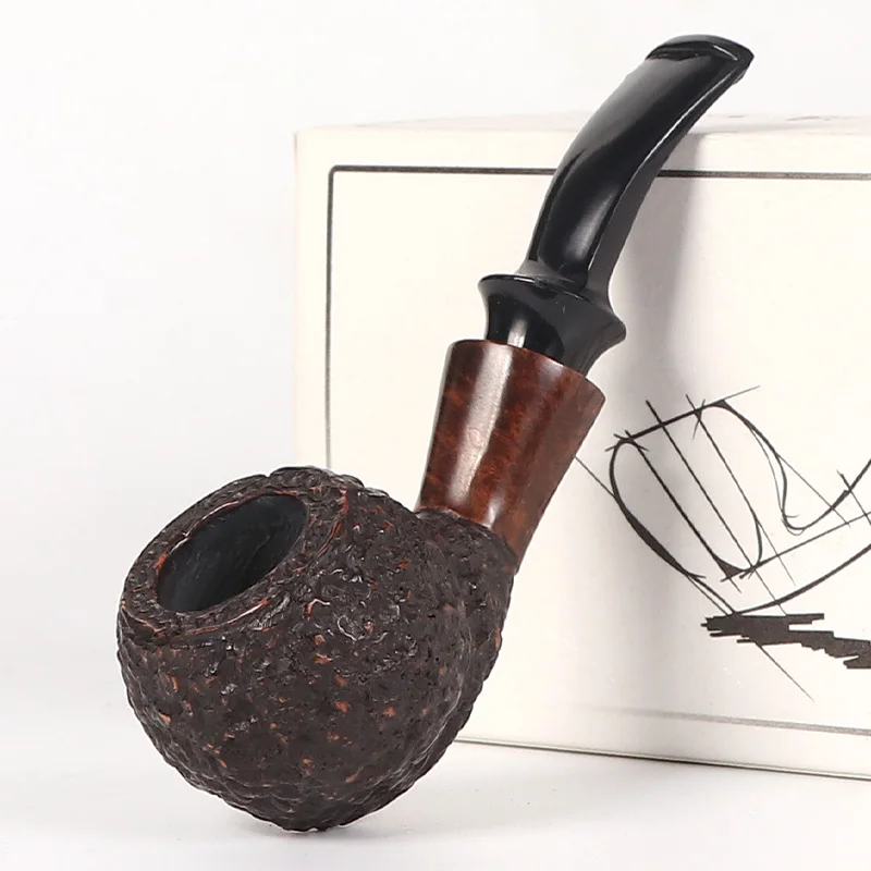 Briar tobacco pipe, 3MM flue filter, solid wood pipe, medium and small size dragon egg, Briar root pipe,
