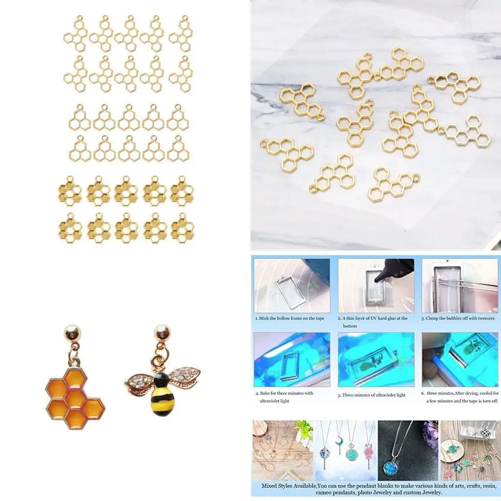 

10x для креативной пустой рамки, кулон с открытой рамкой, установка УФ-смолы, DIY ювелирные изделия Mak