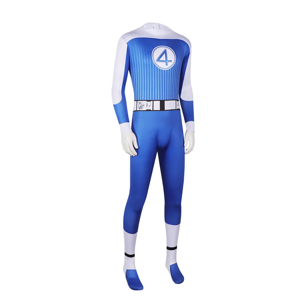 Fantastic Four Cosplay Costume Set Including The Thing & Invisible Woman 2D Style Skin-Tight One-Piece Outfit Ideal Halloween