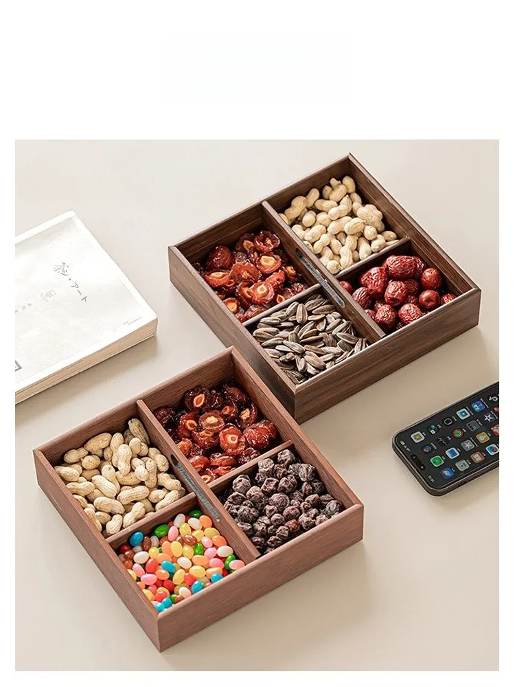 

Деревянный поднос для фруктов в китайском стиле, коробка для конфет, праздничный поднос для сухофруктов U Mi LIVING, деревянная тарелка для фруктов.