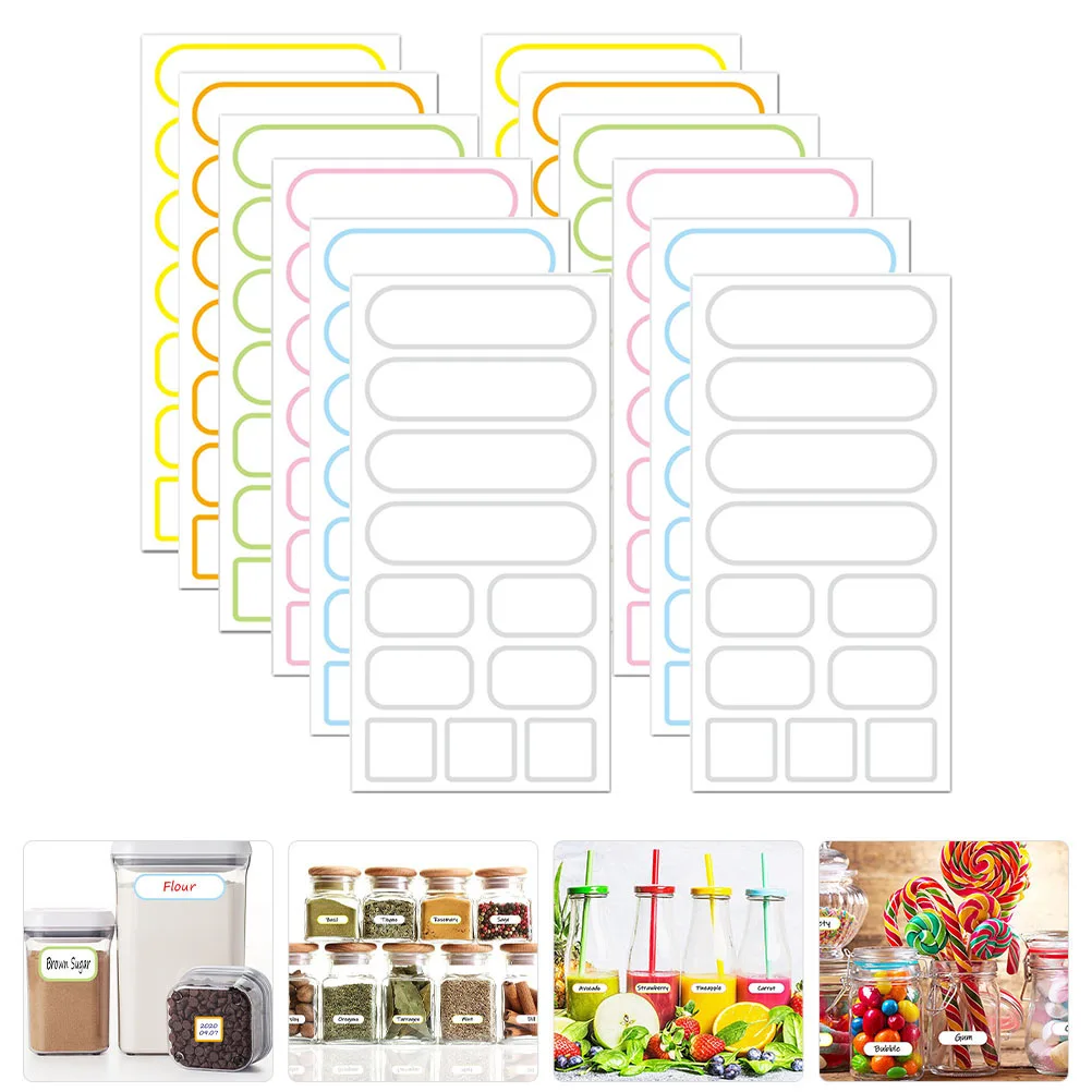 

24 Sheets Color Label Stickers Housework Multipurpose Office Organization Bottle Pvc Self-adhesive Labels Easy to