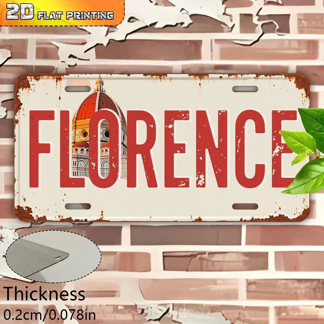 2D Flat, 2D Flat Printing, 1pc, Only for Decoration, Decorative Plaque & Statues (15.24cm X 30.48cm), Florence Italy Landmark