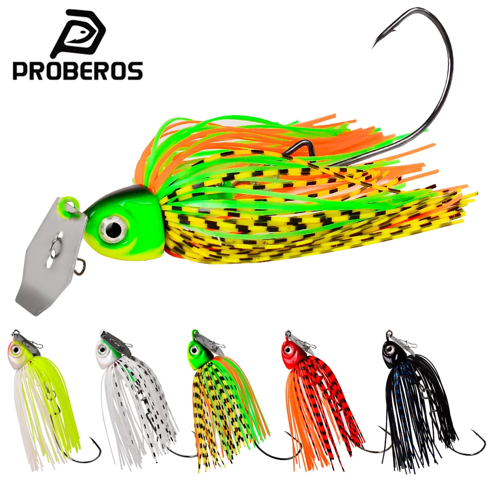 Señuelos de Pesca PROBEROS Spinner Bait 12/15/20g, Chatterbait para Pesca de Lubina, Lucio, Lucioperca, Kit de Pesca, Pesca Chatter Weedless