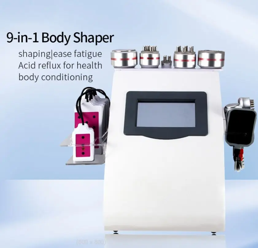 9 IN 1 80K Ultrasound Vacuum Suction Body Shaping Multi-pole Radiofrequency Weight Loss At Home Machine
