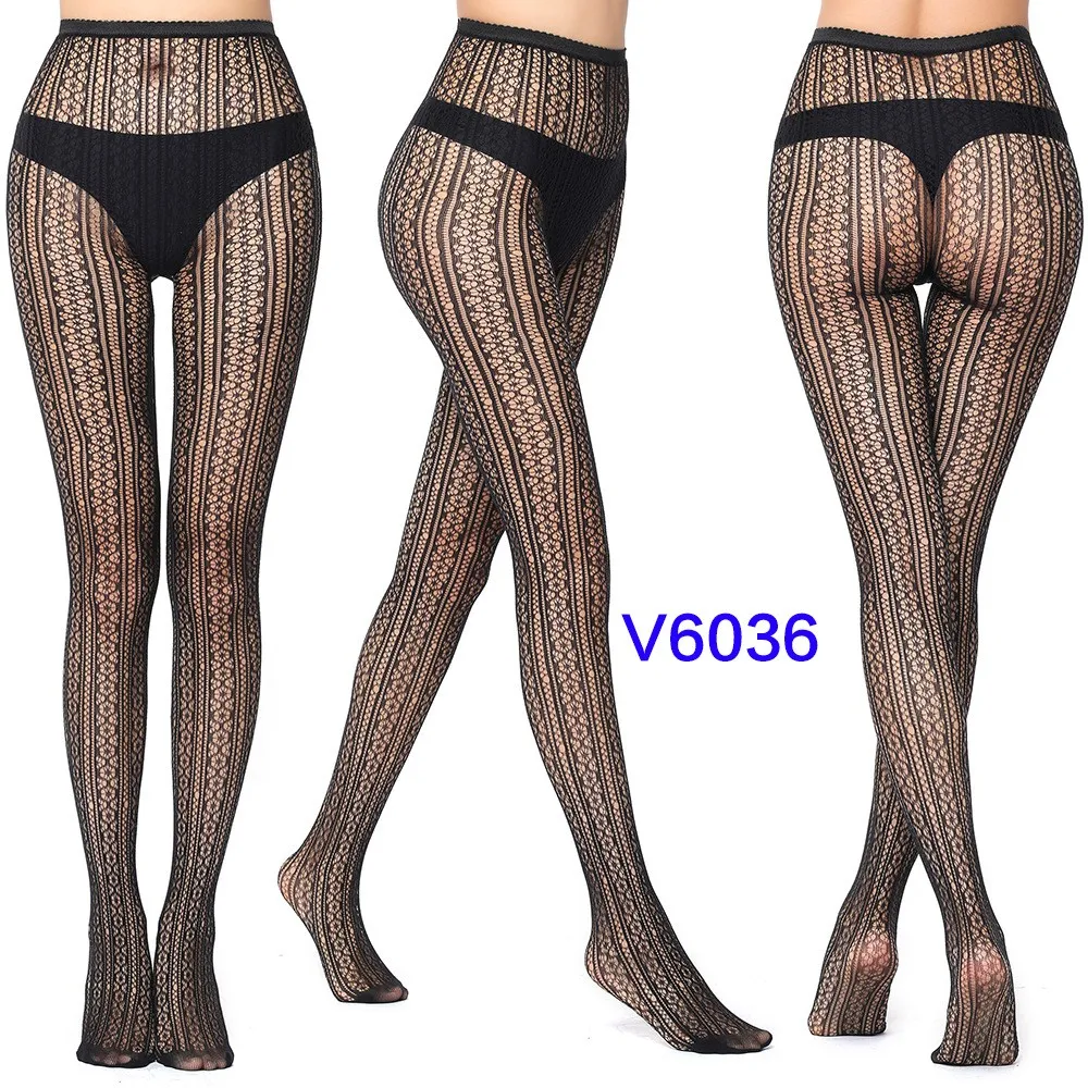 Damen Gothic Netzstrumpfhose Heiße Sexy Tattoo Spitzenstrümpfe Elastische Jacquard Ausgehöhlte Strumpfhose Modische Mädchen Neue JK Leggings – Detail 6