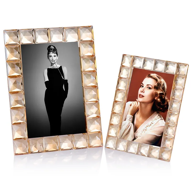Crystal Photo Picture Frame Home Living Room Decoration Office Luxury Ornament Precious Gift Pretty Elegant Desktop Show Stand