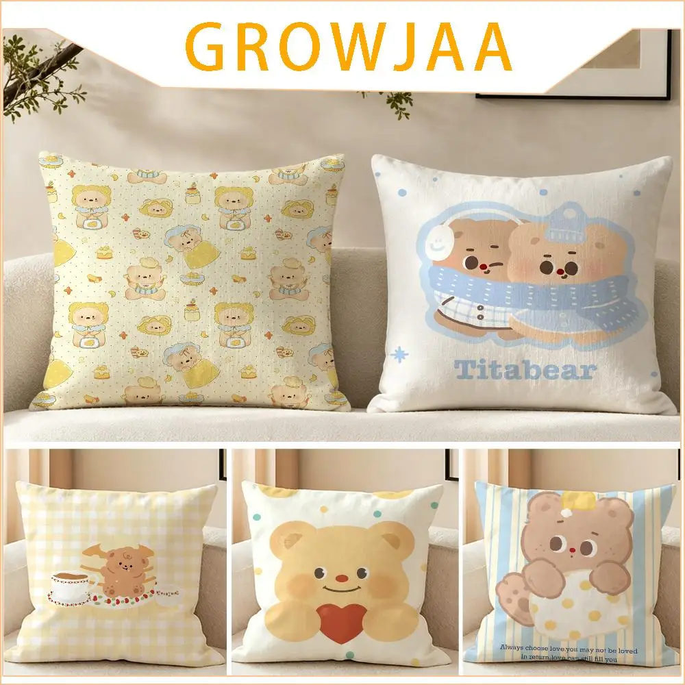 Ip Butter Bear Cushion Cover Pillow Short Plush fresh natural Cushion for Living Room Bedroom Sofa Home Decoration