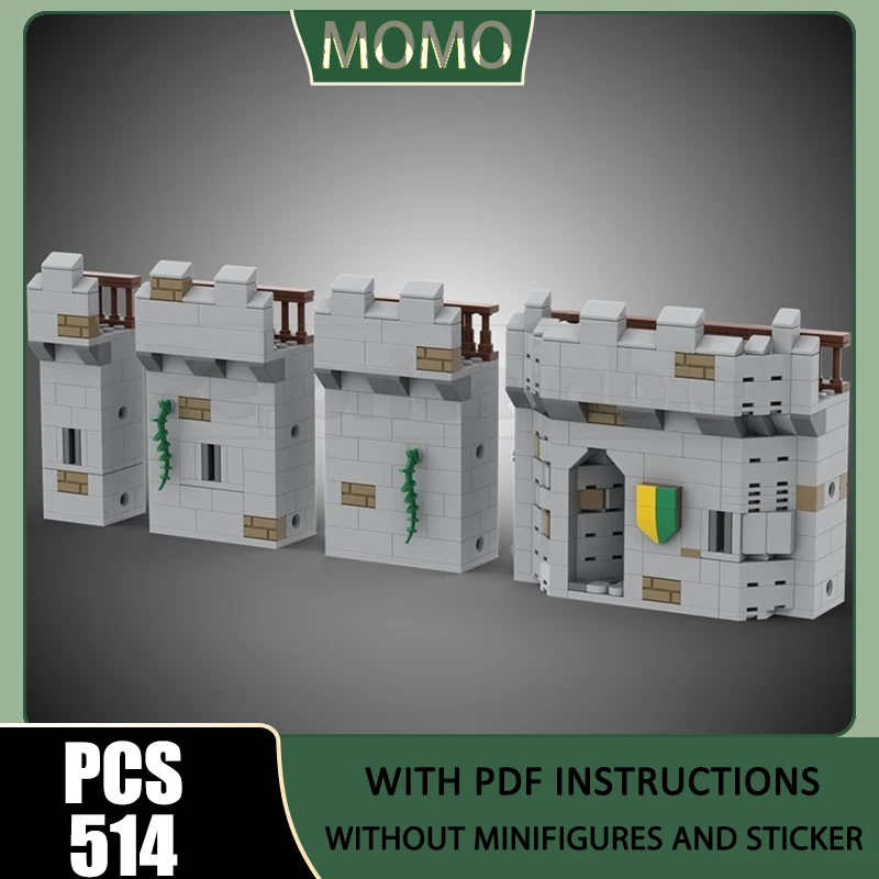 

Street View Moc Building Blocks Modular Castle Wall Extension Set Model Technology Bricks DIY Assembly Construstion Gifts Toys