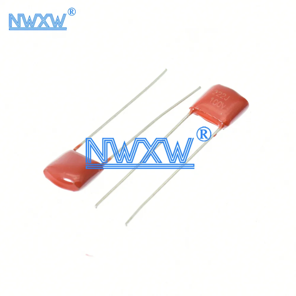 222J straight insertion CBB film capacitor 100V222J pin distance P=5MM 220PF 100V