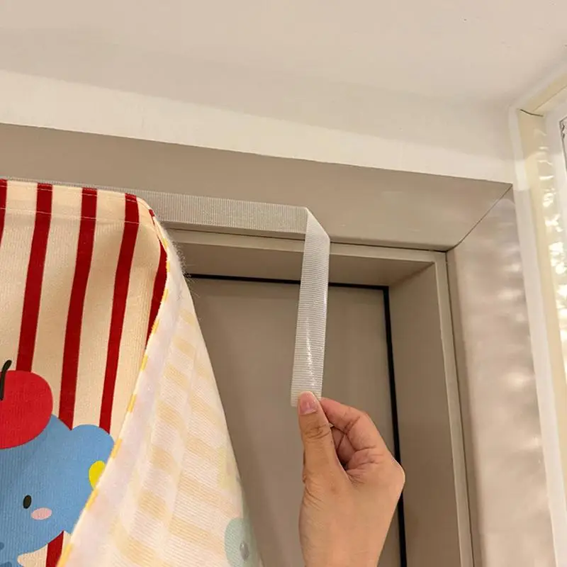 Animal Mesh Door Curtain No Drill Self Adhesive Partition Portable Design For Multi Room Separation