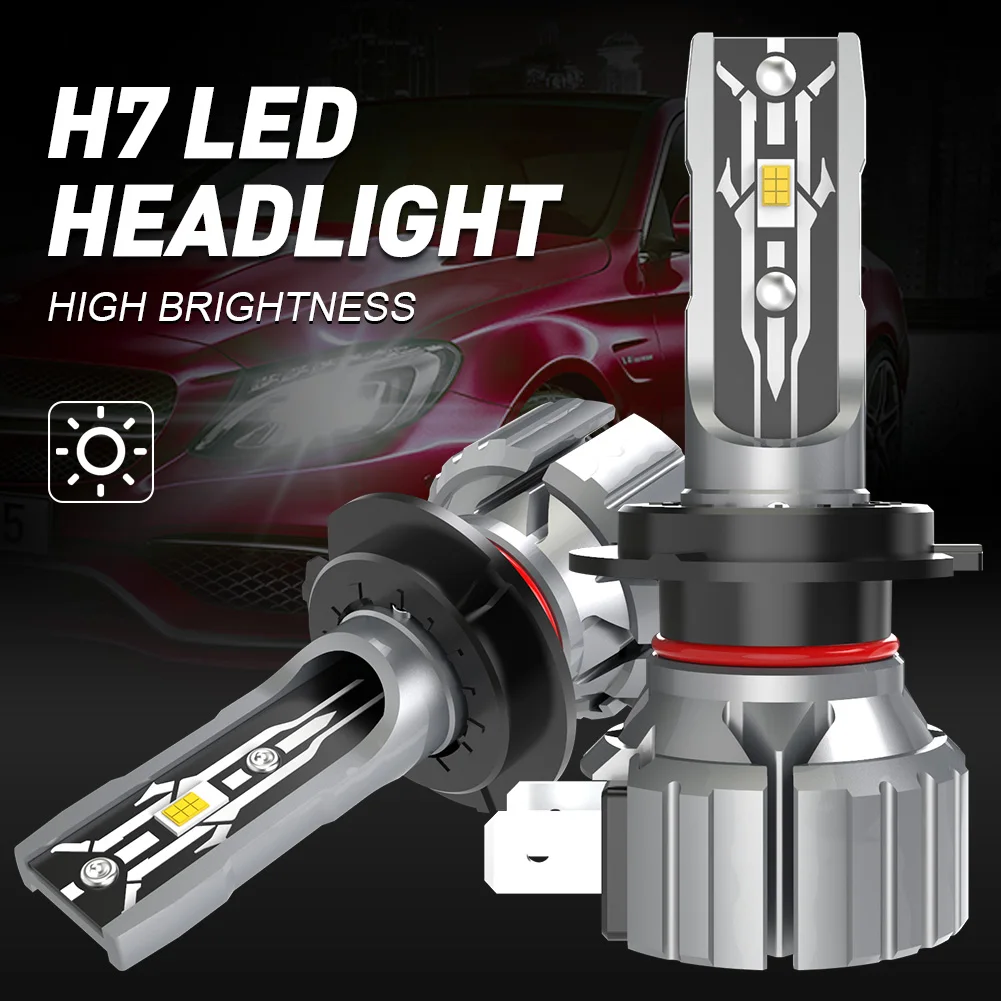 2x H7 LED Fog Lights 20000Lm 100W 6000K Headlight Bulbs Wireless Fanless Auto Light For BMW E46 Opel Zafira B VW Audi A5 A3 V8