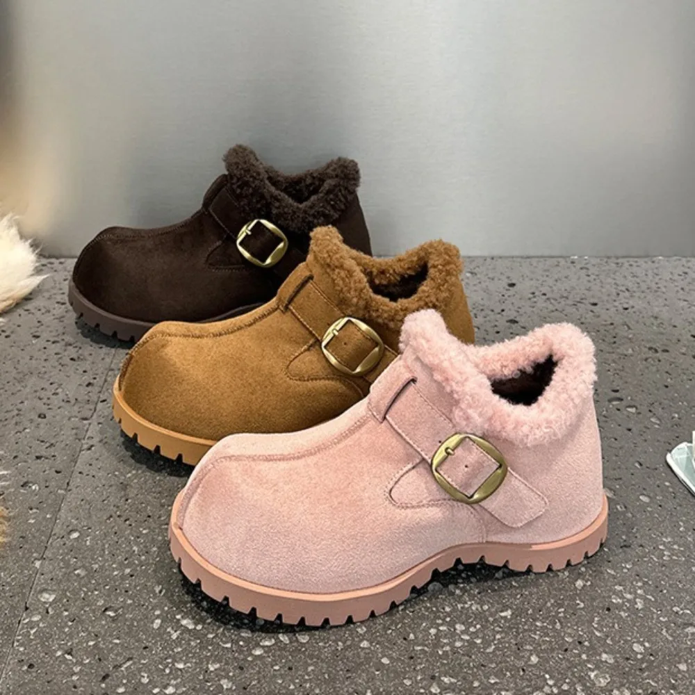 Women's Platform Loafers Inner Height Increasing Women's Shoes Piled and Thickened Warm Cotton Shoes Women's Winter Shoes view 5