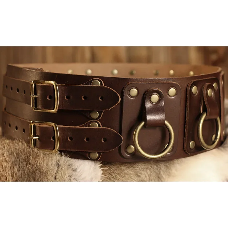 Medieval Steampunk Renaissance Wide Belt Corset Men's Leather Knight Pirate Warrior Waistband Medieval Belt Cosplay Costume Prop