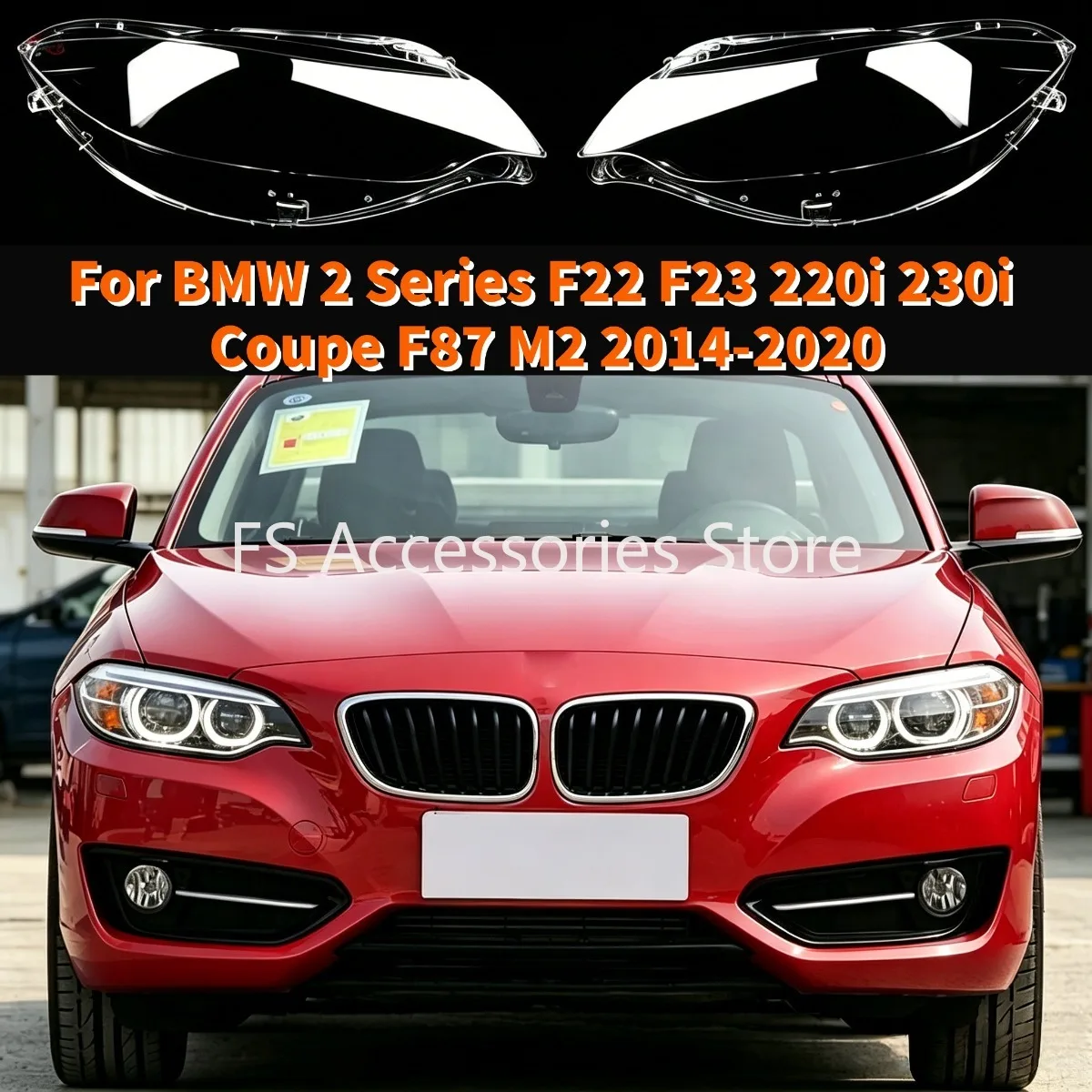 

For BMW 2 Series F22 F23 220i 230i Coupe F87 M2 2014 2015 2016 2017 2018 2019 2020 Headlight Lens Cover Accessories Lamp Cover