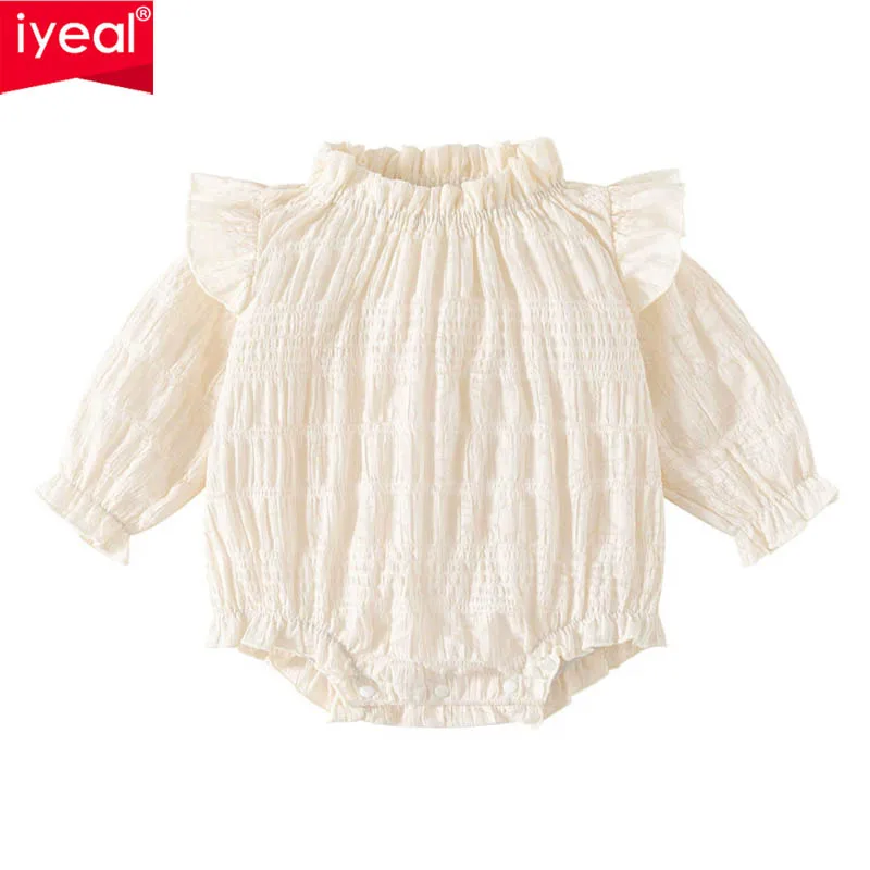 IYEAL Spring Princess Infant Clothing Newborn Baby Clothes Spring Autumn Long Sleeved Fashion Body Suit Cotton Jumpsuit