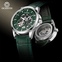 OCHSTIN New Man Mechanical Movement Watches Men's Leather Strap Wrist Hot Sale Skeleton Daily Waterproof Luxury Watch For Male