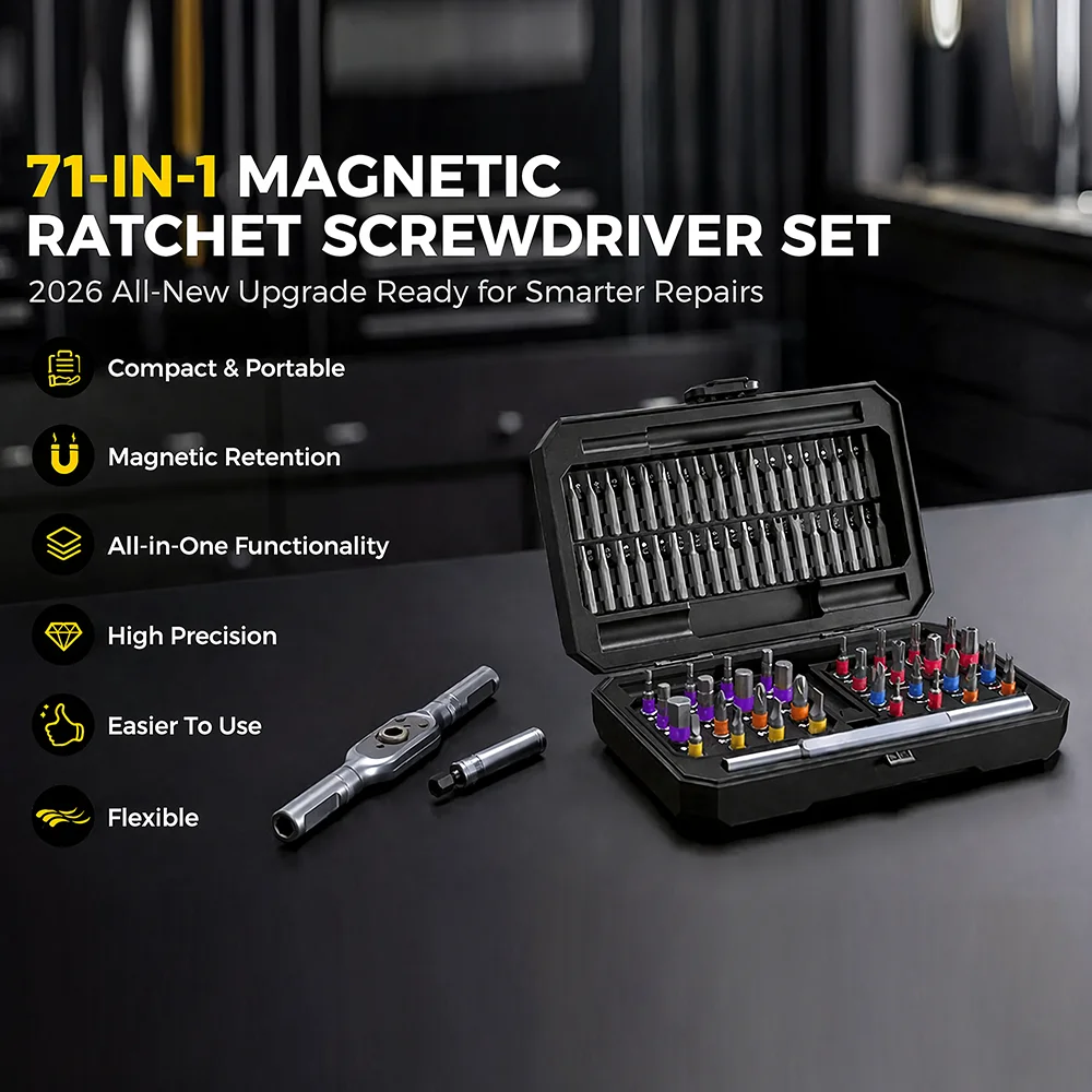 74 in 1 Ratchet Screwdriver Set S2 Steel Magnetic Screwdriver Tool Kit Professional Ratchet System for Diy Bicycle Home Repair