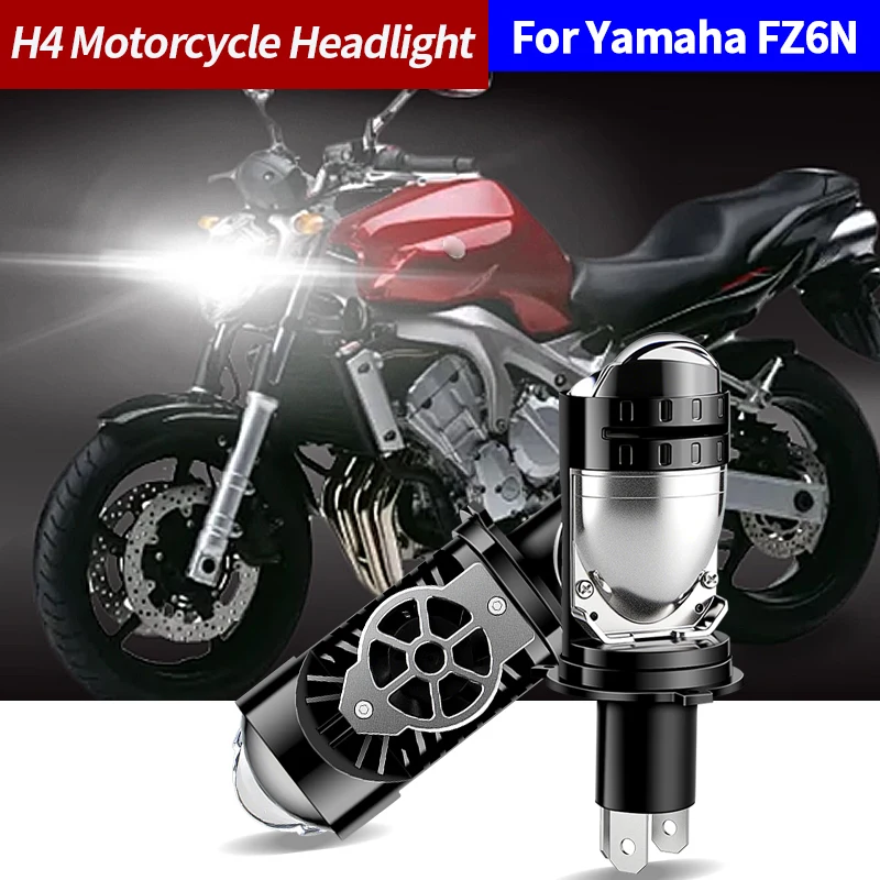 For Yamaha FZ6N Motorcycle H4 LED Lens Headlight Retrofit Accessories High Low Beam Cafe Racer Enduro HS1 9003 Moto Front Bulbs