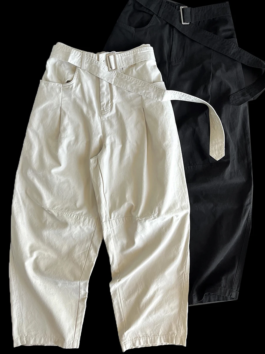 

Мужские повседневные свободные брюки из чистого хлопка с широкими прямыми штанинами в американском ретро-стиле, рабочая одежда, осенняя коллекция High Street