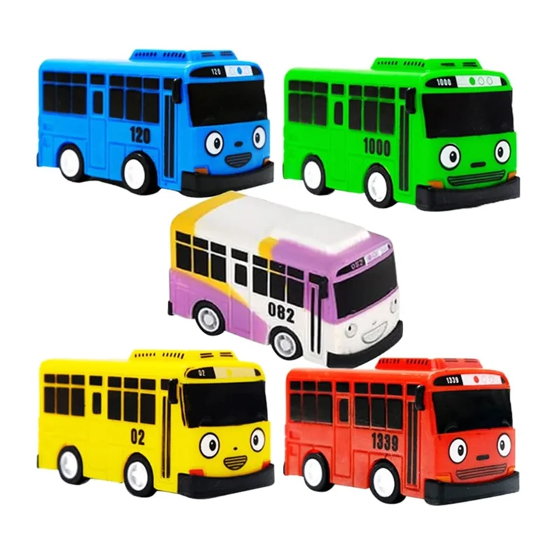 Mini Bus Toy Car para Meninos e Crianças, Modelo de Carro, Mini Pull Back Toy, Presentes para Amigos e Crianças, Presente de Festa de Aniversário, 5Pcs