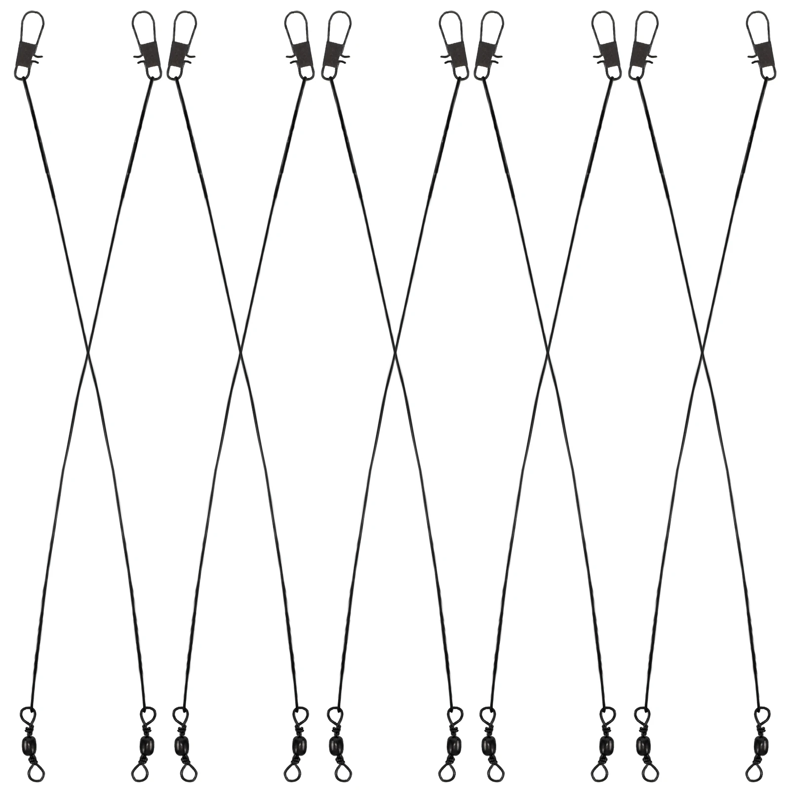 

50pcs Anti Fishing Line High Strength Steel Wire Leader Leaders Swivel Snap Fishing Gear Accessories