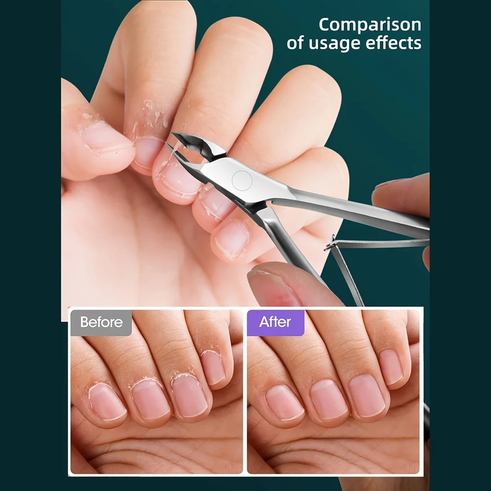날카로운 칼날이 있는 전문가용 스테인리스 큐티클 트리머 - 정밀한 매니큐어 및 페디큐어를 위한 이중 스프링 손톱깎이