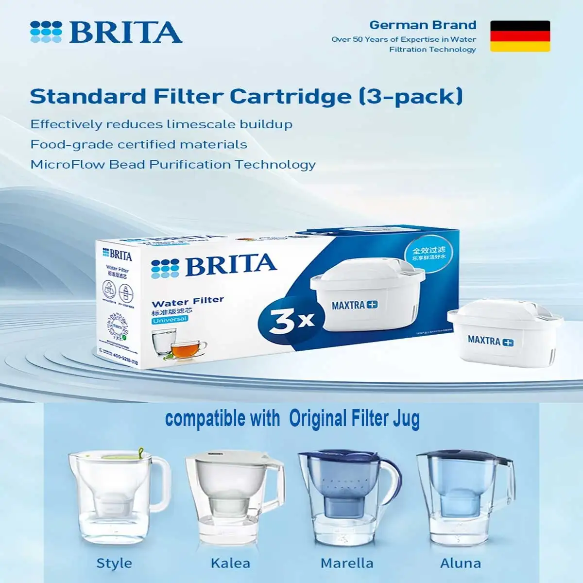 خرطوشة فلتر المياه بريتا ماكسترا 1/3/6/12 قطعة متوافقة مع تنقية المياه الفورية وإباريق تصفية المياه #3