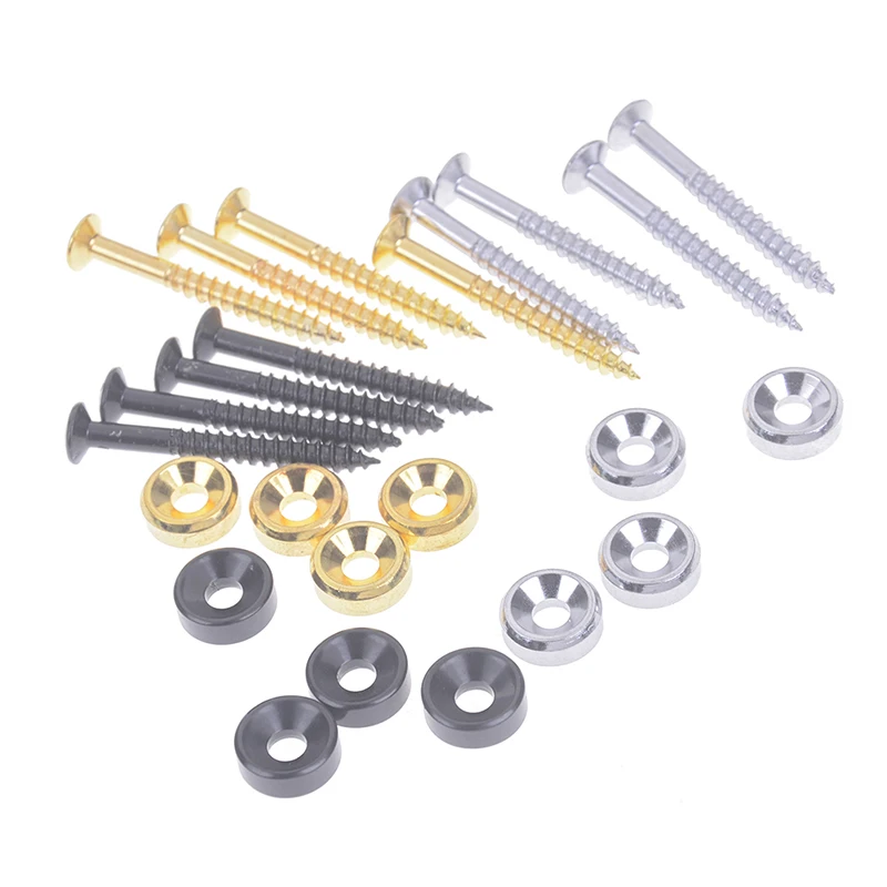 4 peças virolas/buchas e parafusos de montagem de pescoço de guitarra elétrica