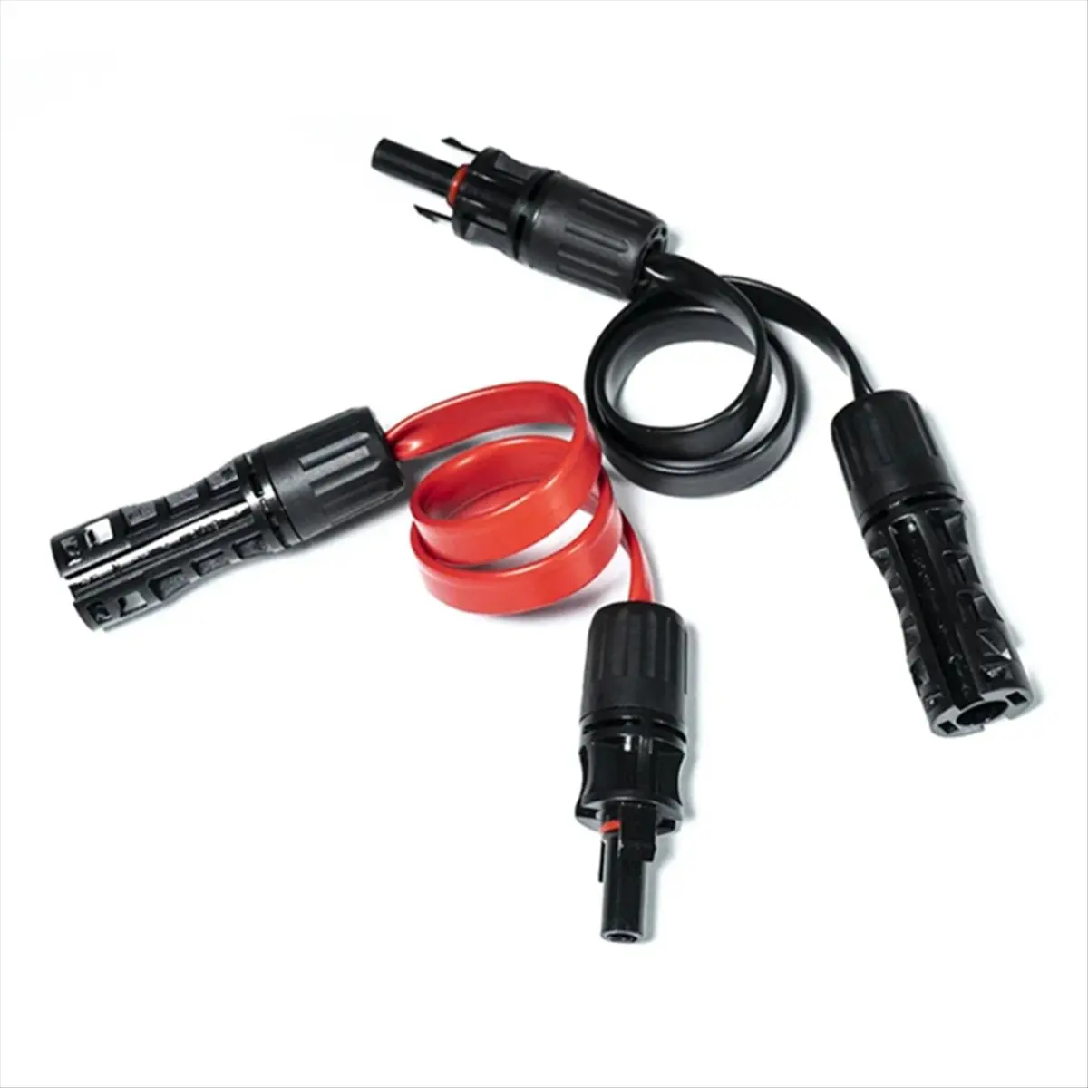 Happy New-  1Pair Solar Panel Flat Photovoltaic Extension Cable for Connecting Inverters Photovoltaic Installation Connection Li