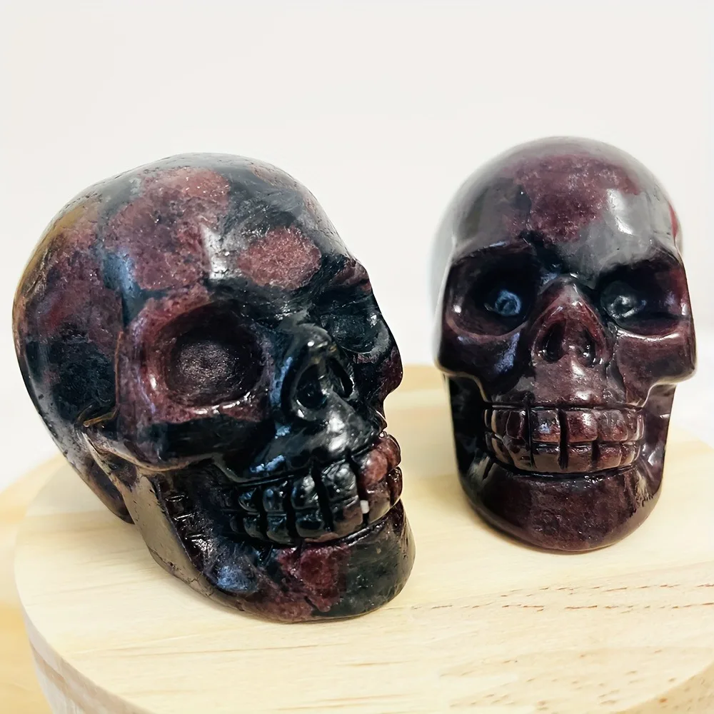 Natural Crystal Skulls Garnet Skulls Gothic Home Decor, Jewelry Making, Father's Day Gift - Intricate Eye Sockets Magic Crystal