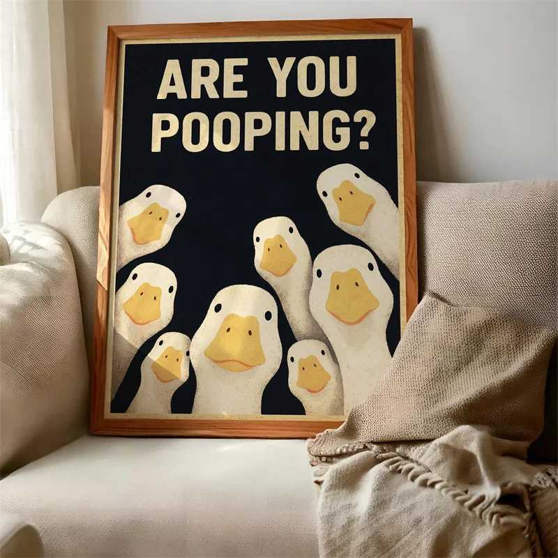2026-Funny Goose Bathroom Poster 