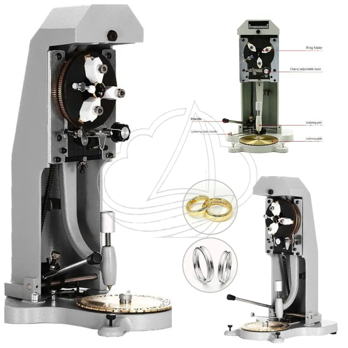 Jewelry Making Inside Ring Engraving Equipment, Two Faces Letter Dial Stamper for Inner Ring Text Marking and Embossing