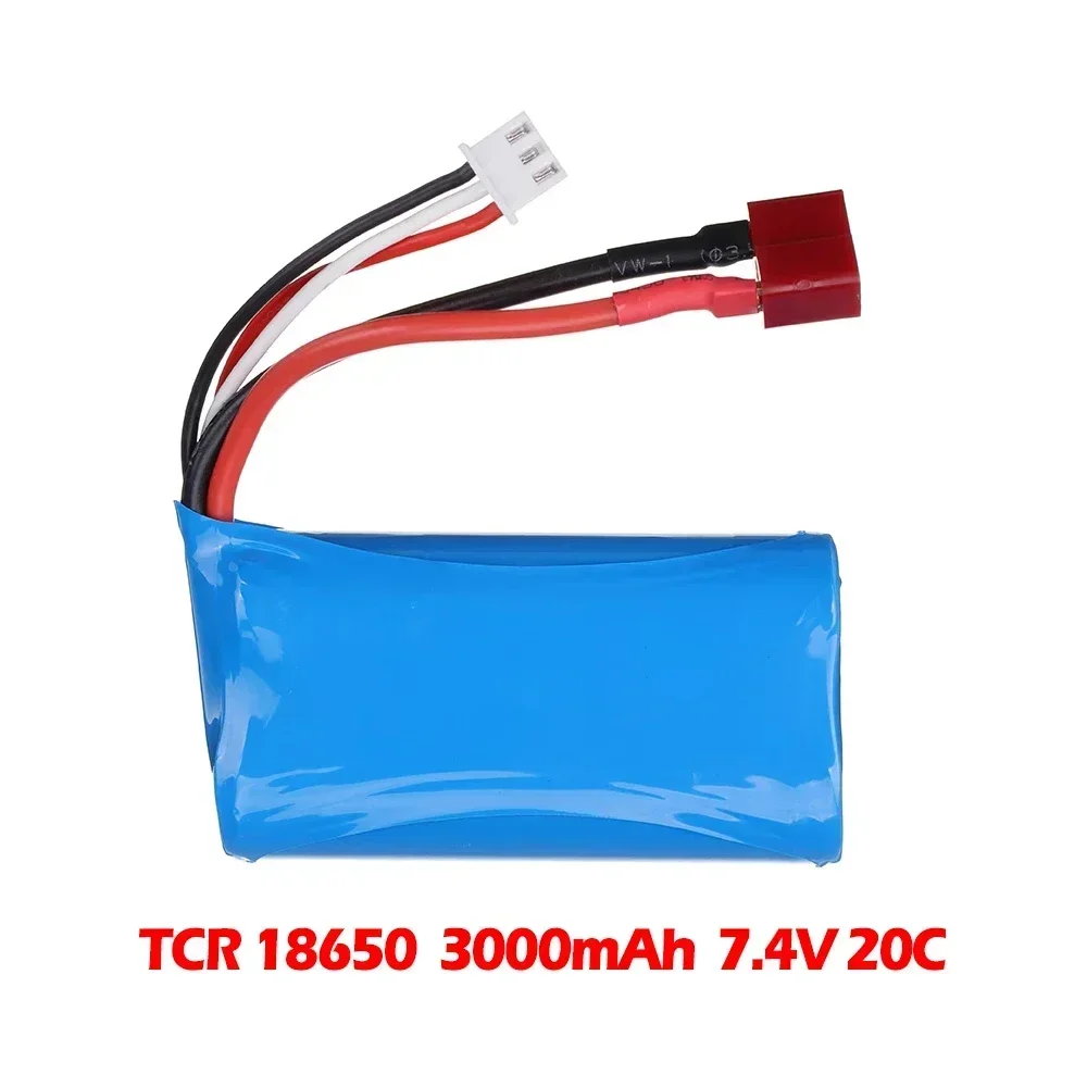 7.4V 3000mAh 2S 18650 Lithium Battery for Udi U12A Syma S033g Q1 H100 H101 H102 FT009 RC Boat Model Parts EL-2P/SM/JST Plug/T