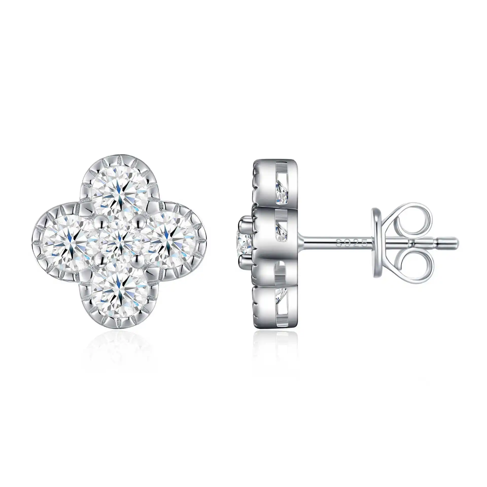 CEICI Full Moissanite Earrings with Certificate 100% Pass Diamond Tested S925 Silver Plated 18K Gold Women's Wedding earrings