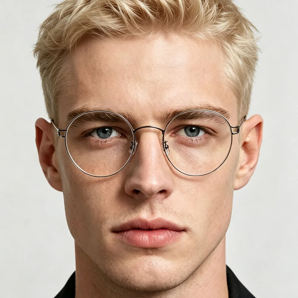 EYELUYAN Ultra Thin Wire Rim Round Eyeglasses Frame Unisex Ultralight Titanium Rim Myopia Optical Glasses Vintage Daily Eyewear