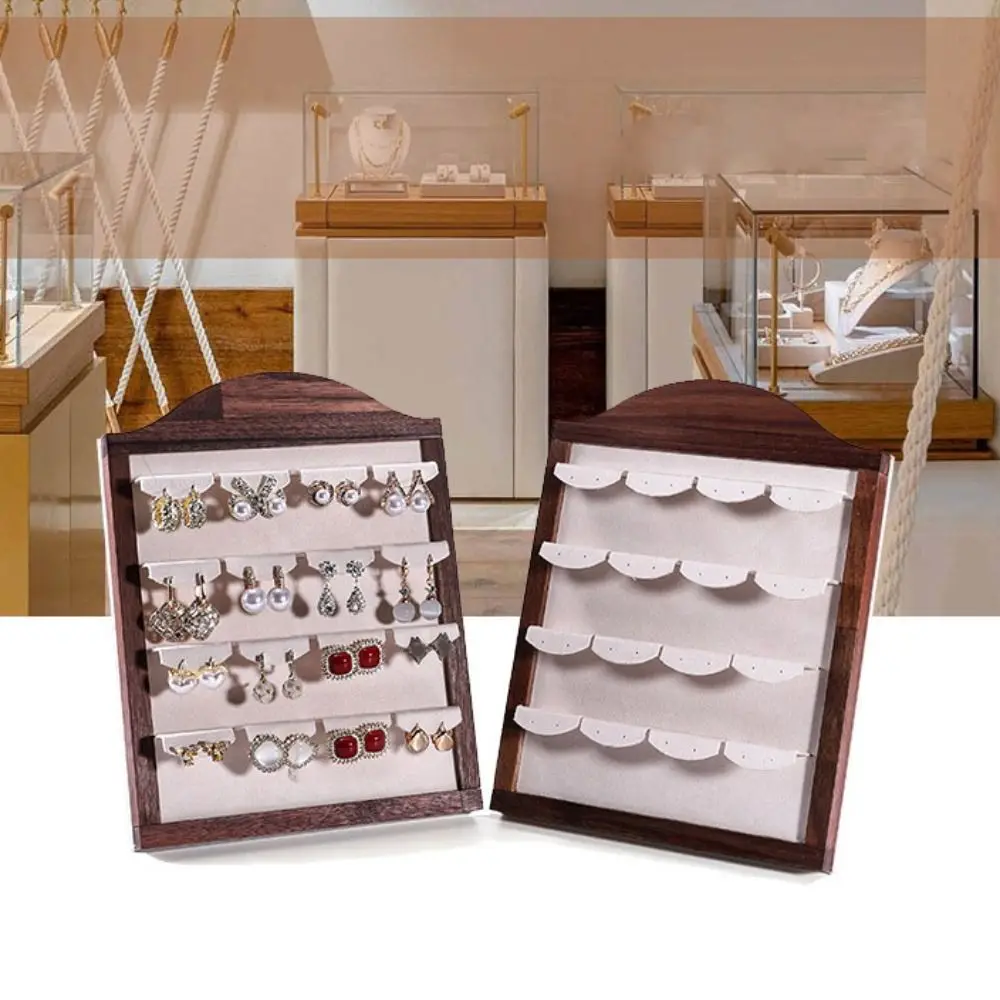 

Vertical Wooden Jewelry Tray Large Capacity Earrings Jewelry Organizer Storage Box Standing Jewelry Display Tray Jewelry Display