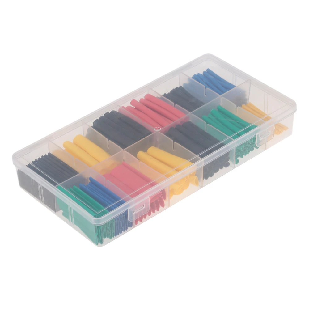 ท่อหดความร้อน280ชิ้นปลอกสายไฟ2:1หุ้มสายไฟฟ้าฉนวนหุ้มฉนวนกันความร้อนชนิดต่างๆ5สี8ขนาด I