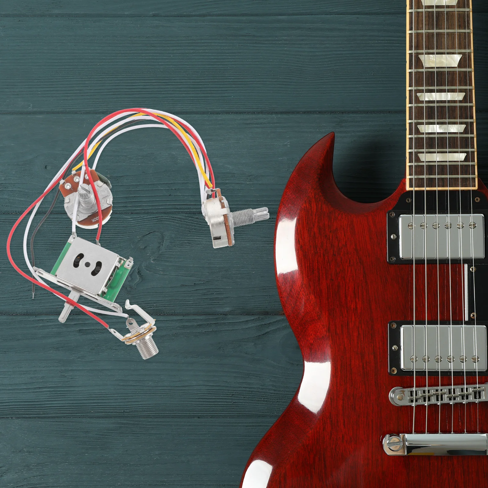 

1 set 1 Set Electric Wiring Harness Kit Professional Tone Control Electronics Stable Signal Transmission Diy Guitar Repair Parts