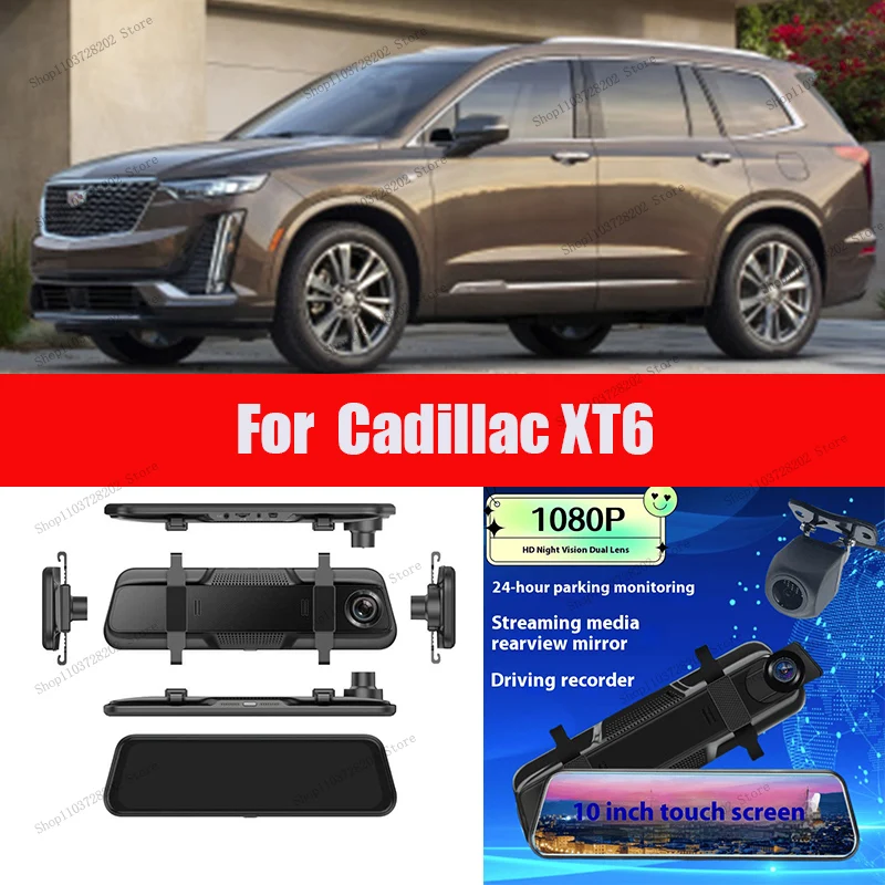 

For Cadillac XT6 4K WIFI GPS Car Dvr Mirror Dash CamDual Lens Dashcam Drive Recorder Stream RearView Mirror IPS Screen Camera